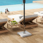 Outsunny Pied de parasol en granit - 21 kg - Support de parasol carré - Poids de parasol - Support pour parasol de 32/38/48 mm d