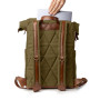 DRAKENSBERG Rolltop Sac à Dos 'Arthur' en Toile et Cuir avec Compartiment pour Ordinateur Portable - Compartiment Technique et G
