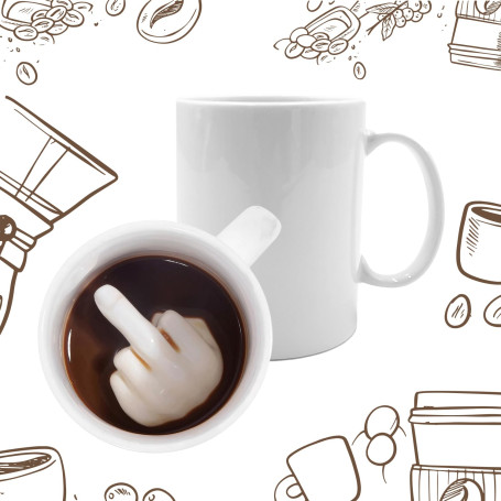 Mad Monkey Mug avec le majeur - Mug avec le majeur au fond