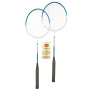 O&W Security Lot de 2 Raquettes de Badminton avec 3 Balle à Ressort et Sac à Raquettes pour Toute la Famille, Vacances, Jardin,