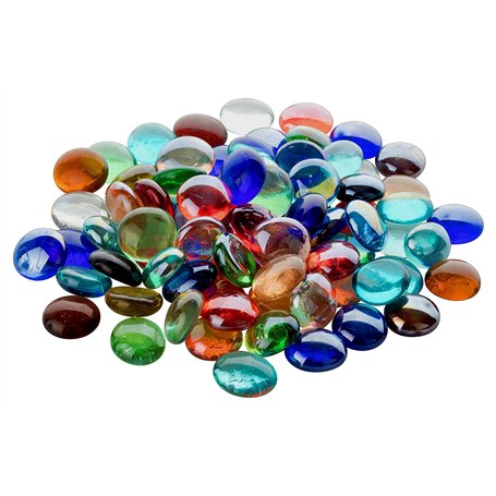 Lot de 180 galets en verre de qualité supérieure - Mélange multicolore - 900 g - 15-21 mm