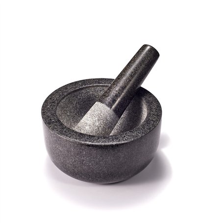 Supremery Mortier et pilon XXL en granit - Grand mortier en pierre - 16 cm - Pour épices