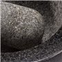 Supremery Mortier et pilon XXL en granit - Grand mortier en pierre - 16 cm - Pour épices, pesto et herbes - Pilon avec maillet -