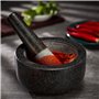 Supremery Mortier et pilon XXL en granit - Grand mortier en pierre - 16 cm - Pour épices, pesto et herbes - Pilon avec maillet -