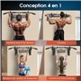 DH FitLife Barre de Traction 4 en 1 pour Montage Mural, Charge jusqu'à 200kg | Chevilles d'Expansion | Poignées Antidérapantes |