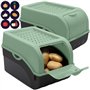 ARTECSIS Lot de 2 Boîtes de Conservation Alimentaire 5L Vert sauge + 6 Stickers/Fruit
