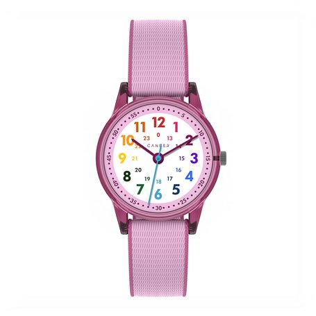 Cander Berlin MNA 0130 F Montre pour enfant avec bracelet velcro étanche 3 ATM Rose