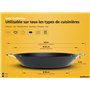 endusor Poele à paella Induction - Poele paella avec 38cm de diamètre pour 6-8 personnes - Adaptée à toute cuisinière + revêteme