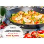 endusor Poele à paella Induction - Poele paella avec 38cm de diamètre pour 6-8 personnes - Adaptée à toute cuisinière + revêteme