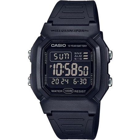 Casio Homme Numérique Quartz Montre avec Bracelet en Résine W-800H-1B