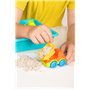 Kit Sable Magique Chantier de Construction 1Kg avec Bac à Sable, Camion, Tractopelle, Pelle, Râteau et Briques Sable magique pou