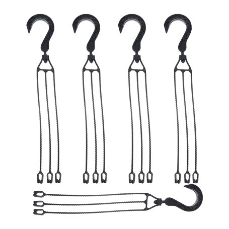 Lot de 5 chaînes de Suspension en Plastique pour Pots de Fleurs rotatives à 360° (Noir)
