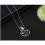 ds. distinctive style Collier en Forme de Fiole de Cœur avec Pendentif Bouteille de Parfum - Collier pour Liquide Commémoratif -