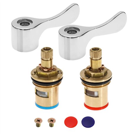 VGOL 1 paire 1/2" Lavabo Évier Robinet Tête de Levier Kit Conversion en Laiton Cartouche de Contrôle Hydraulique Vanne de Robine