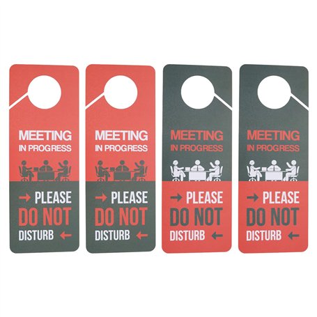VGOL 4pcs Panneau Suspendu de Couleur Double Face Réunion en Cours Veuillez Ne Pas Déranger la Porte Adapté aux Réunions de Bure