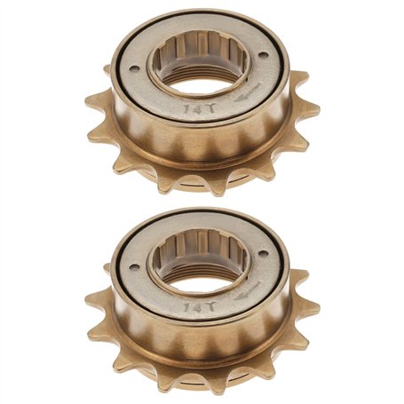 VGOL 2PCS 14T Pignon de Volant d'inertie de Vélo à Vitesse Unique Filetage de 34 Mm Volant d'inertie de Vélo Adapté Aux Vélos BM
