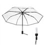 Juwacoo Parapluie de poche automatique transparent - Résistant aux tempêtes - Mini parapluie automatique - Design noir