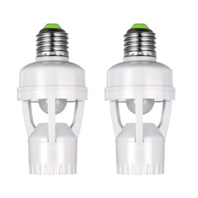 RUANI 2 PCS E27 Adaptateur Douille LED Convertisseur Douille avec Capteur de Mouvement PIR AC100-240V Détecteur de Présence Huma
