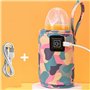 Kquepo Universel USB Chauffe- Lait Poussette Voyage Sac Isotherme Portable Allaitement Biberon Chauffe Camouflage-Bleu