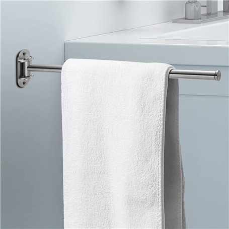 LDUDU Porte Serviette Salle de Bain 180°Rotatives Porte Serviette Murale Extensible de 40 à 60 cm Barre Porte Serviettes en Acie