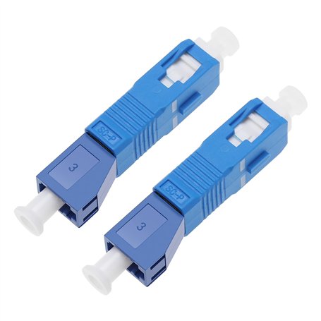 ECSiNG Lot de 2 adaptateurs à fibre optique monomode 9/125 SM SC mâle vers LC femelle convertisseur de fibre optique hybride pou