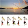 ECSiNG 5 Pièces Bionic Leurres de Pêche à La Mouche Pêche à La Mouche Mouches Appât avec Spinner de Pêche pour Bar Poisson-Solei