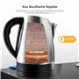 KitchenBoss Bouilloire Électrique:Bouilloire Inox 1,7 L, Bouilloire Electrique Inox avec Filtre Amovible et Voyant Lumineux, 210