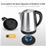KitchenBoss Bouilloire Électrique:Bouilloire Inox 1,7 L, Bouilloire Electrique Inox avec Filtre Amovible et Voyant Lumineux, 210