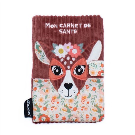 Les Déglingos Protège Carnet de Santé Mélimélos la Biche Doudou Tout Doux Amusant Ultra Doux Rembourrage Recyclé Doudou pour Béb