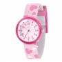 Tikkers Montre analogique pour enfant avec bracelet en forme de cœur Rose