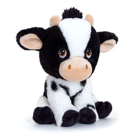 Keel Toys KEELECO - Peluche 100% recyclée - Jouet écologique pour Enfant - Peluche Vache 18cm - SE6703