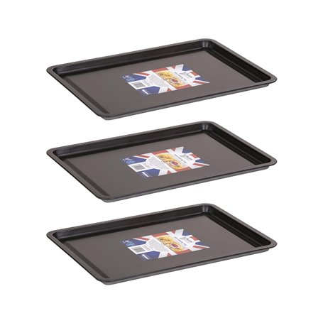 Wham F35 Lot de 3 plaques de cuisson antiadhésives 32 x 23 x 1