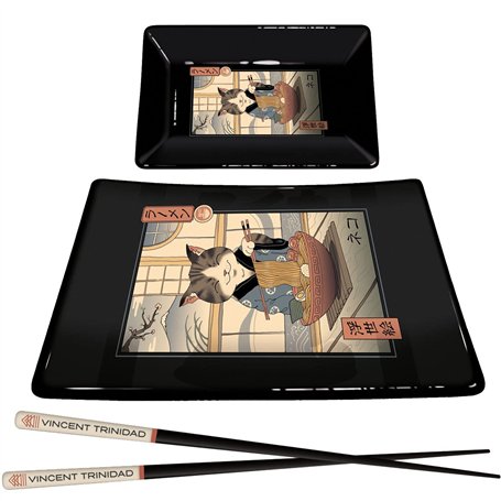 Pyramid International Vincent Trinidad GP85783 Service à sushi avec plateau à sushi en céramique