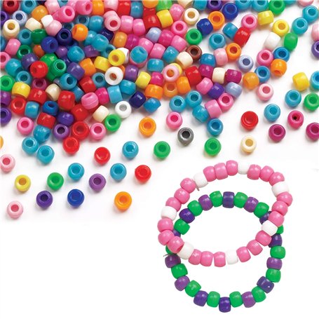 Baker Ross Pack économique de Perles colorées (Lot de 600) - Matériel créatif pour Enfants et Adultes EC1588