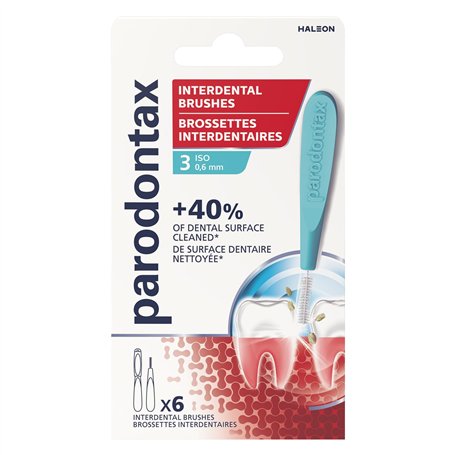 parodontax Brossettes Interdentaires (0.6mm) X6 avec capuchon hygiènique / élimine en profondeur la plaque dentaire