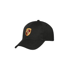 Casquette avec blason de la marque Porsche noire