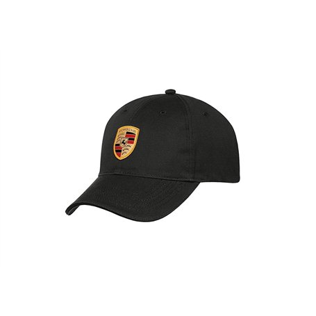 Casquette avec blason de la marque Porsche noire