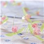 Lights4fun Guirlande Lumineuse avec Fleurs Roses et 20 LED Blanc Chaud à Piles avec Minuterie Résistante aux Intempéries Décorat