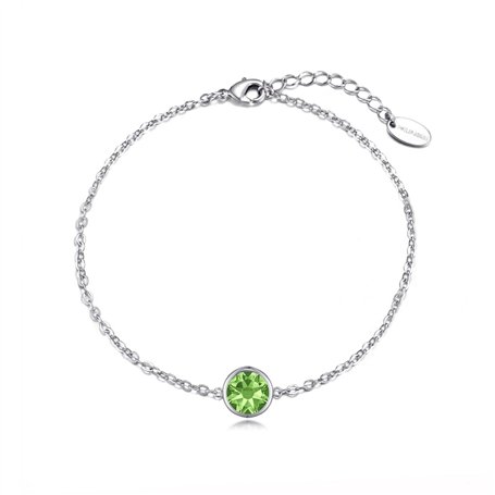 Philip Jones Bracelet de cheville en cristal vert clair créé avec des cristaux Zircondia®