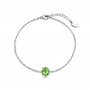Philip Jones Bracelet de cheville en cristal vert clair créé avec des cristaux Zircondia®