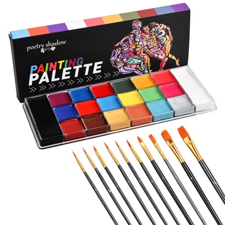20 Couleurs Peinture Corporelle pour Le Visage Palette Maquillage pour Enfants et Adultes Peinture Artistique Lavables pour Carn