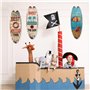 Litinliv 3 pièces Panneau de planche de surf en bois,Planche De Surf Panneau En Bois Océan Décor,Décor mural de planche de surf,