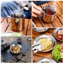 Dokeno 8pcs Set de Couverts Camping, Kit de Camping Vaisselle en Acier Inoxydable, Ustensiles de Camping avec Assiette Tasse Fou