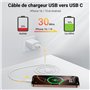 KiwiBird Câble USB vers USB C carplay chargeur cable 1m nylon tressé type C charge pour voiture compatible avec iPhone 16 15 Plu