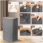 OUSFOT Panier à linge avec couvercle 105L corbeille a linge pliable avec sac à linge amovible panier a linge en bambou bac a lin