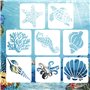 AvoDovA 8 pièces Pochoirs de peinture de Créatures Marines