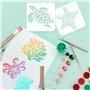 AvoDovA 8 pièces Pochoirs de peinture de Créatures Marines, Réutilisable Journal Peinture Pochoir pour Enfants, Dessin Pochoirs 