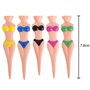 Tees de Golf Drôles Bikini 5 pièces 76 mm Tees de Golf Amusants pour Filles Tees de Golf en Plastique pour Hommes Femmes Entraîn