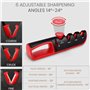 Belle Vous Aiguiseur de Couteau - Affuteur Manuel pour Couteaux et Ciseaux de Cuisine - 6 Angles Réglables - Kit Aiguisage et Af