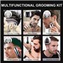 Colexy Tondeuse Barbe Homme, Tondeuse Cheveux pour Hommes, 12 en 1 Kit d'Outils de Toilettage avec Tondeuse pour Nez et Oreilles